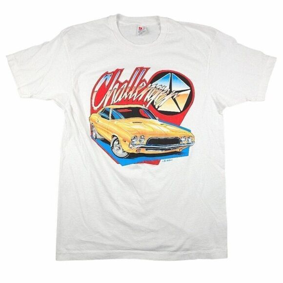 Vintage Dodge Challenger T Shirt Mens Size Medium 80s 90s Muscle Car - Picture 1 of 6